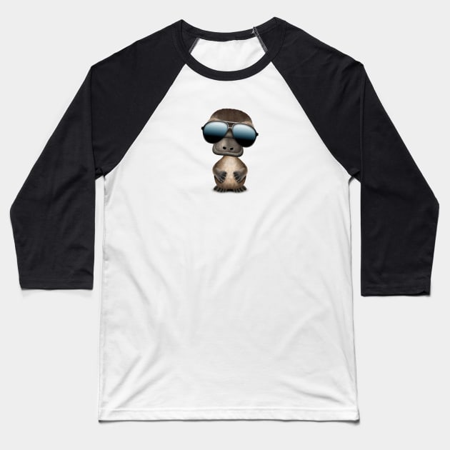 Cool Baby Platypus Wearing Sunglasses Baseball T-Shirt by jeffbartels